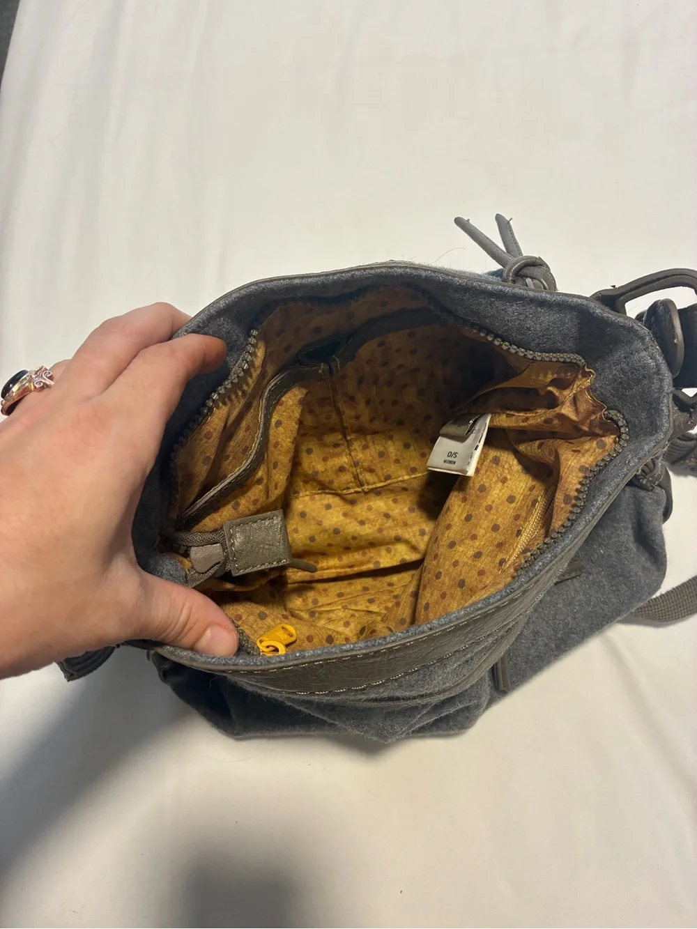 Sherpani Gray and Brown Messenger Crossbody Bag